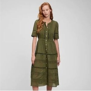 Gap cotton lace midi dress